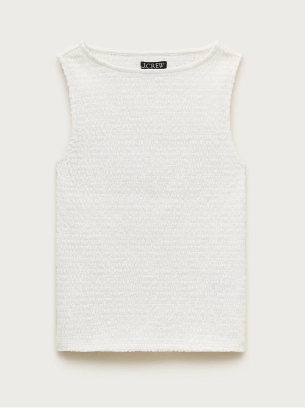 NWT J. Crew Smocked Shell Tank Top White